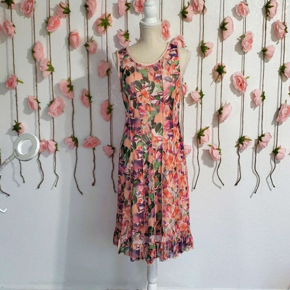 Floral elegance comfy stretchy dress